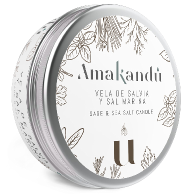 Vela Vegana de Sálvia y Sal Marina