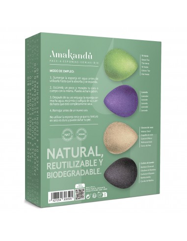 Esponjas faciales orgánicas de konjak