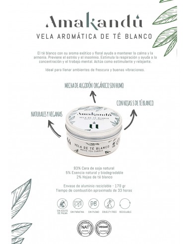 Vela Vegana de Té Blanco