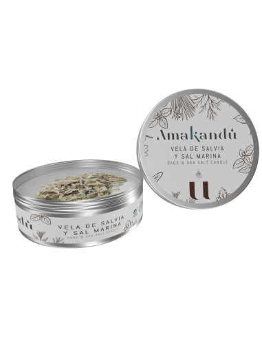 Vela Vegana de Sálvia y Sal Marina